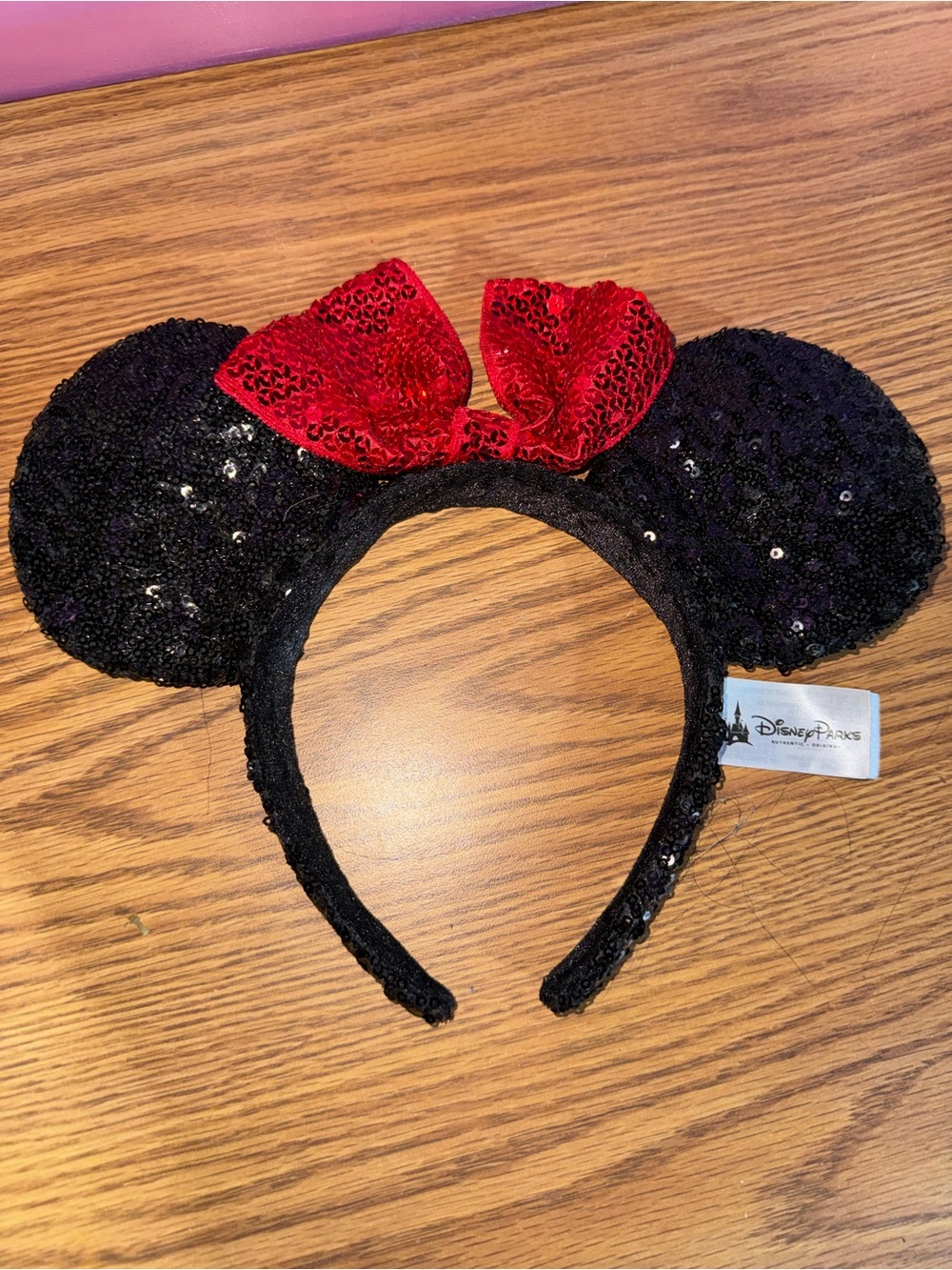 Halloween costume Minnie Mouse sequin shiny ears headband